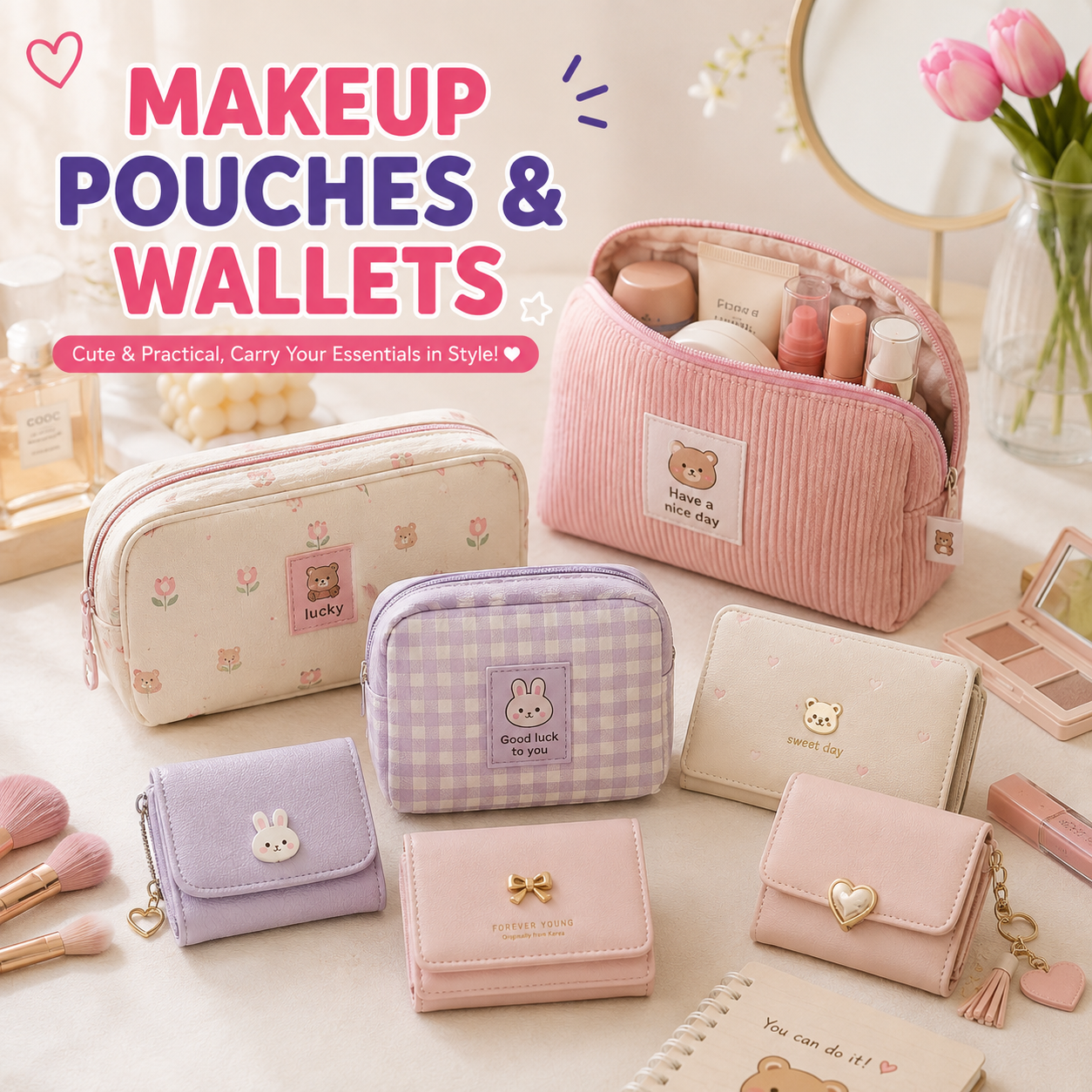 Makeup Pouches & Wallets