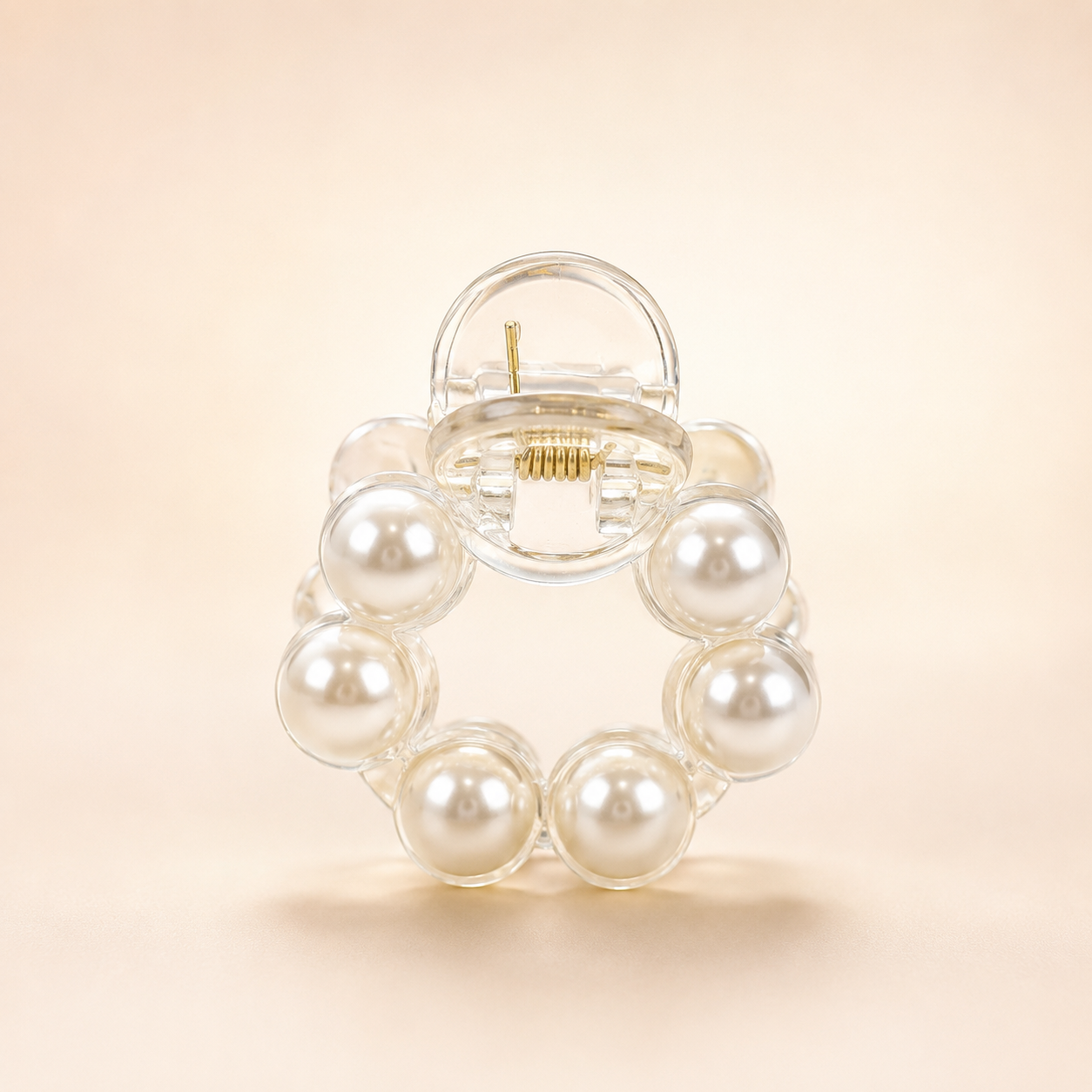 Pearl Circle Hair Claw Clip | Elegant Pearl Hair Accessory