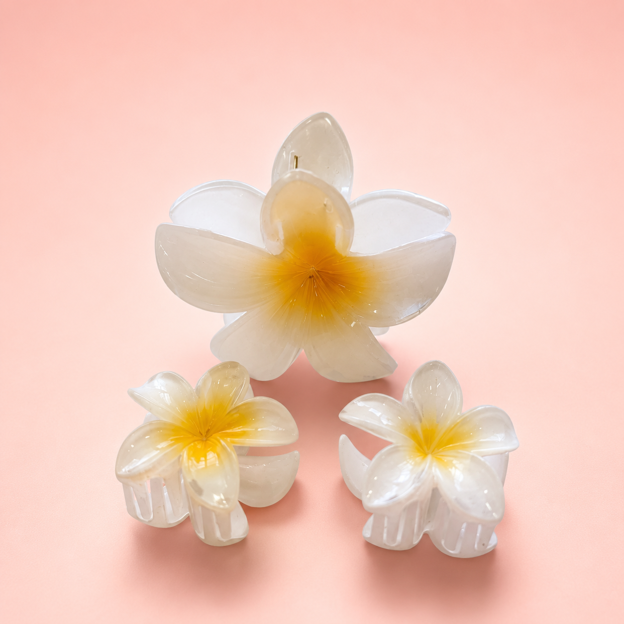 Burgundy Blossom Flower Hair Claw Clip Set (3 Pieces)