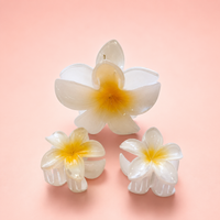 Burgundy Blossom Flower Hair Claw Clip Set (3 Pieces)