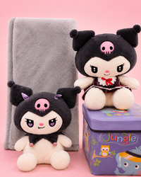 Kawaii Plush Doll with Soft Furry Blanket – Cute Character Gift Set