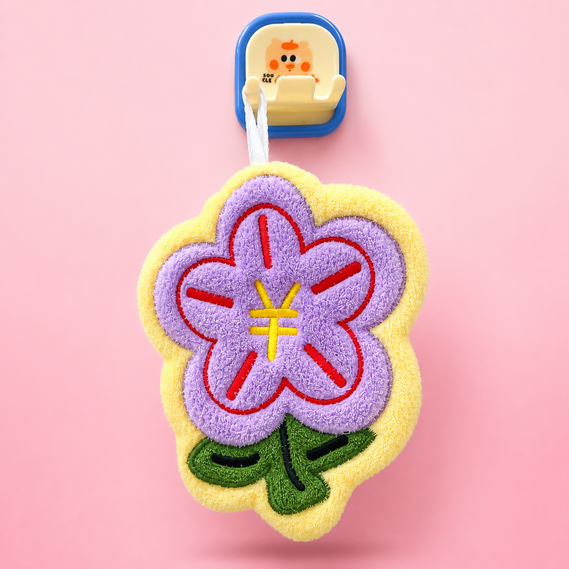 Cute Flower Hand Towel – Soft Plush Hanging Towel