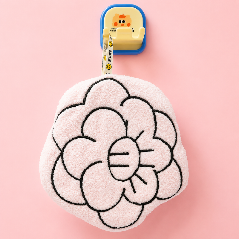 Cute Flower Hand Towel – Soft Plush Hanging Towel