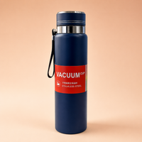 Premium Stainless Steel Vacuum Insulated Water Bottle with Strap – Navy Blue