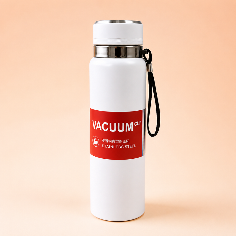 Premium Stainless Steel Vacuum Insulated Water Bottle with Strap – Navy Blue