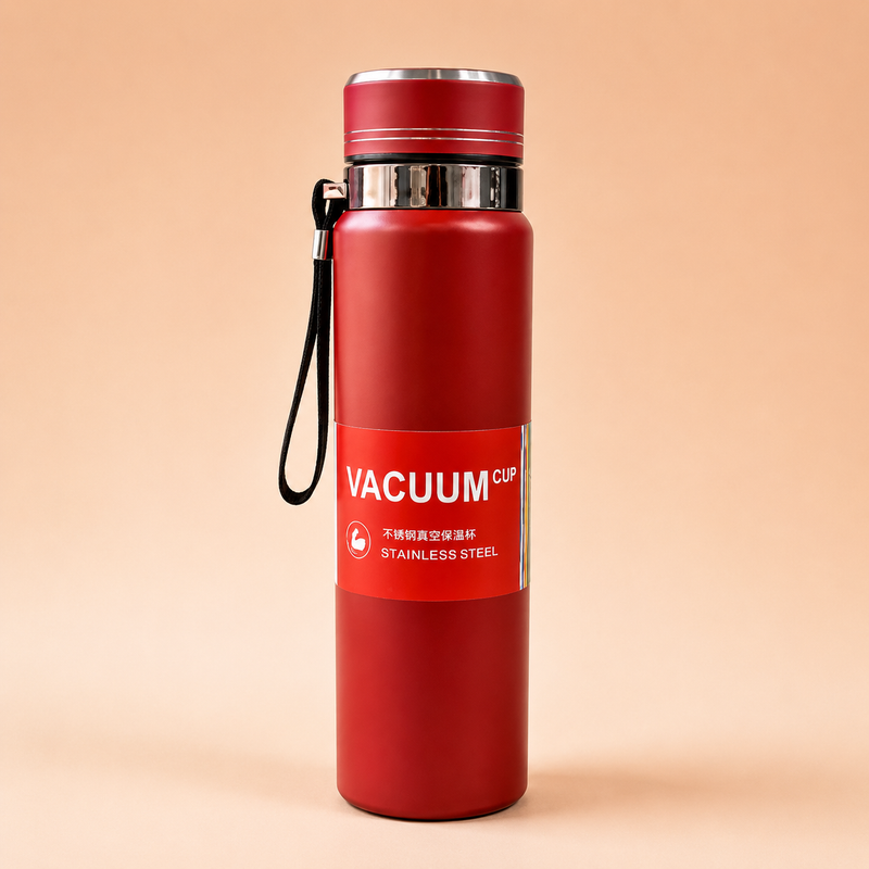 Premium Stainless Steel Vacuum Insulated Water Bottle with Strap – Navy Blue