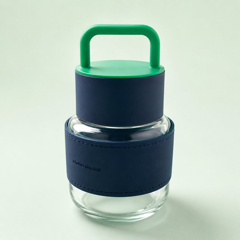 Premium Glass Water Bottle with Handle & Protective Sleeve