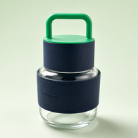 Premium Glass Water Bottle with Handle & Protective Sleeve