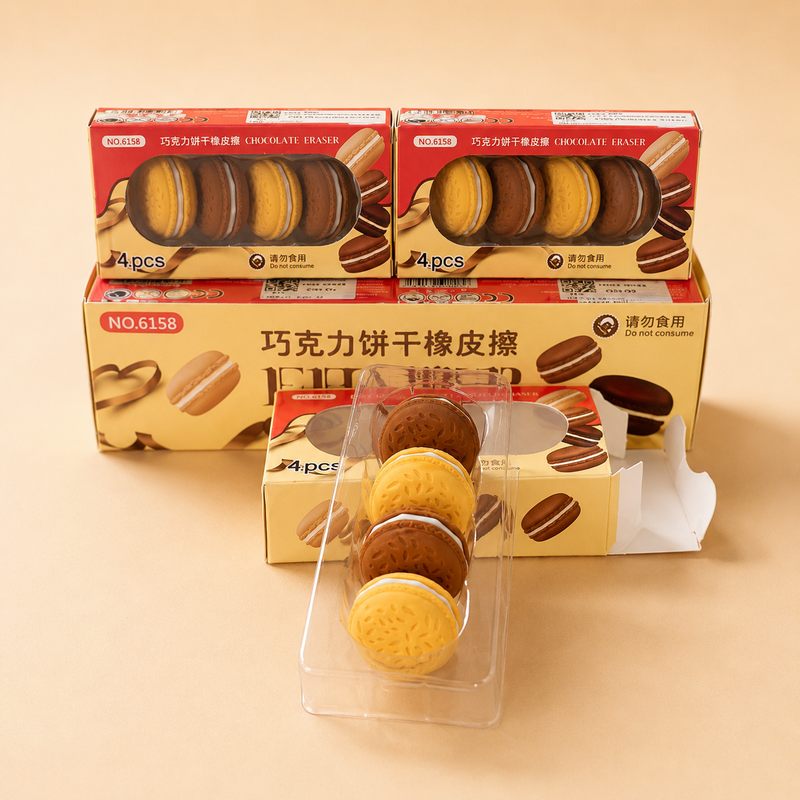 Chocola te Biscuit EraserSet – Cute Cookie-Shaped Stationery