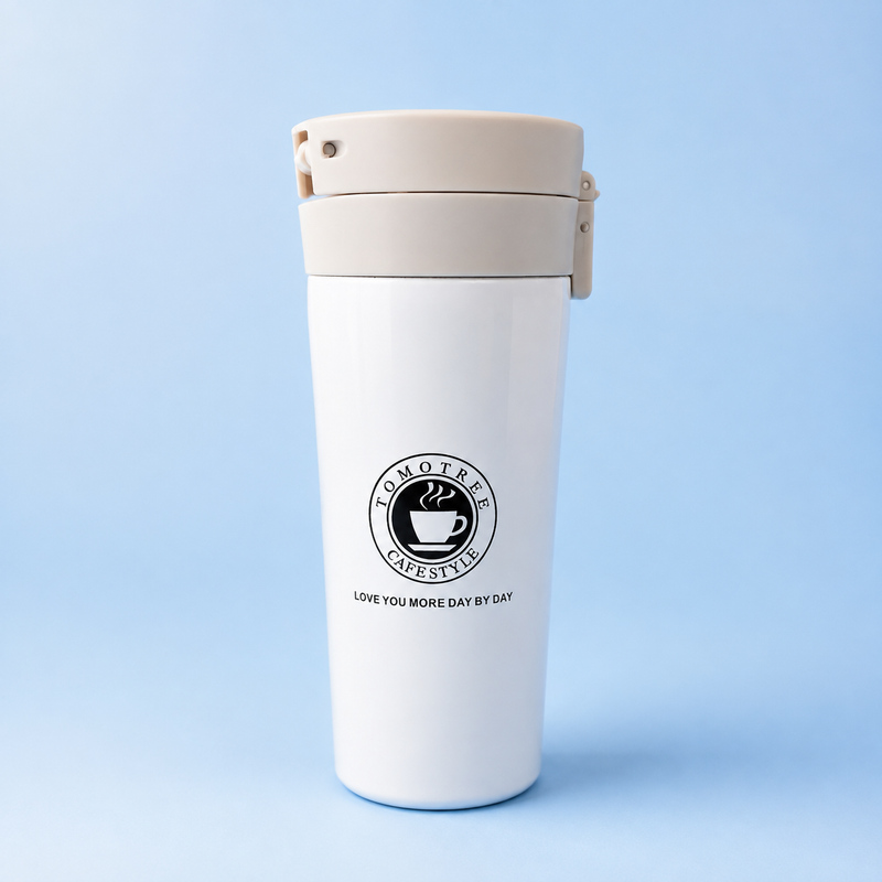 Stainless Steel Travel Coffee Tumbler with Push-Lock Lid – Coffee Style