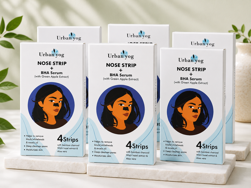 Urban Yog Nose Strip + BHA Serum with Green Apple Extract – 4 Strips