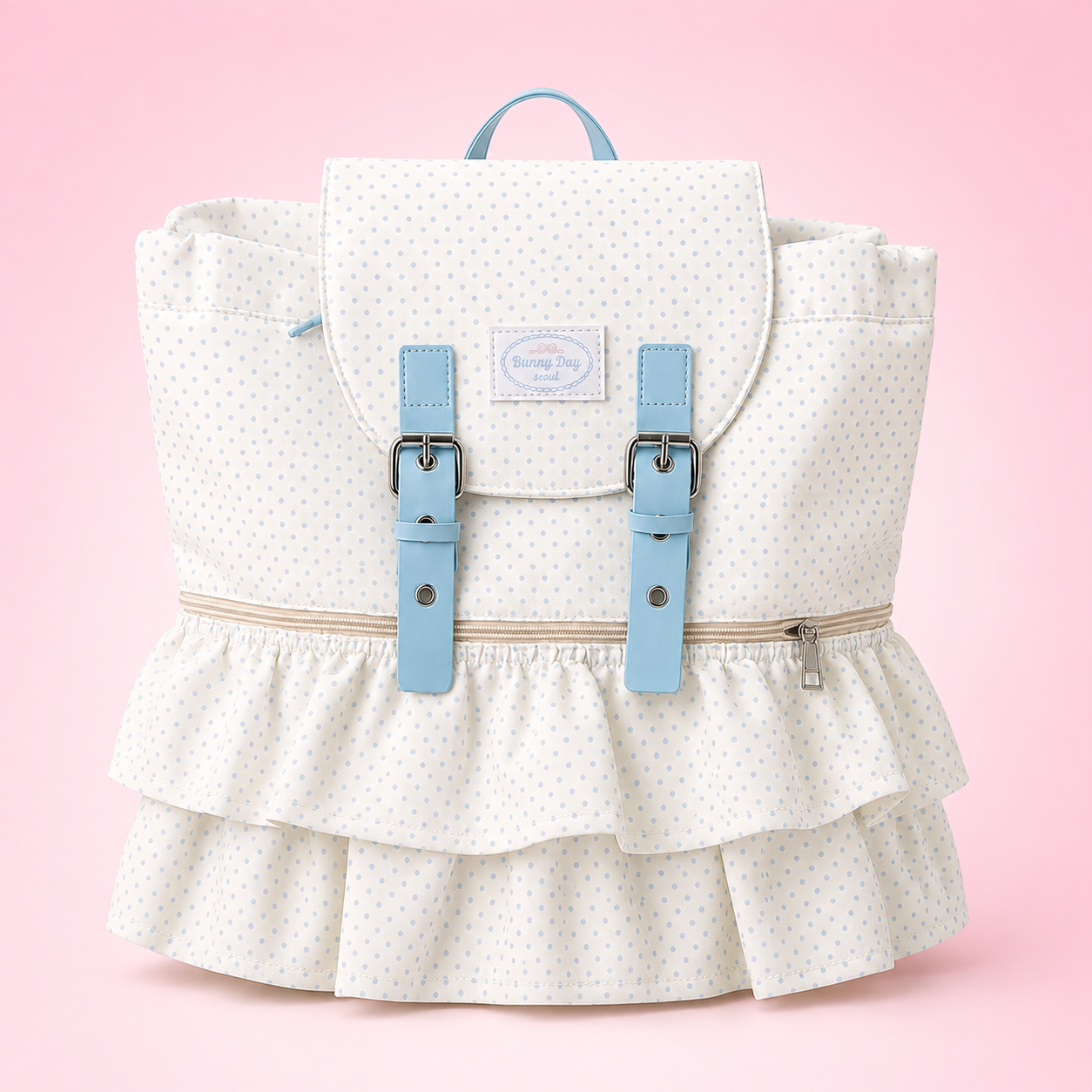 Bunny Day Polka Dot Ruffle Diaper Backpack
