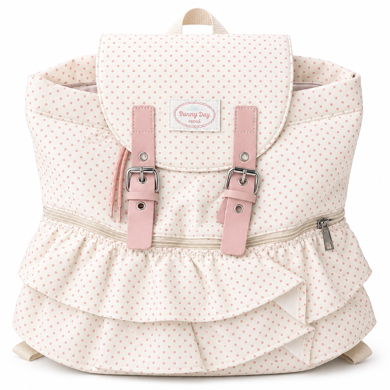 Bunny Day Polka Dot Ruffle Diaper Backpack
