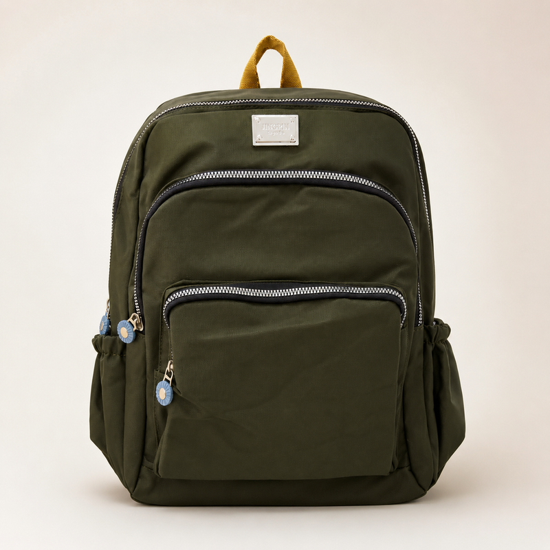 Teal Multi-Pocket Casual Backpack