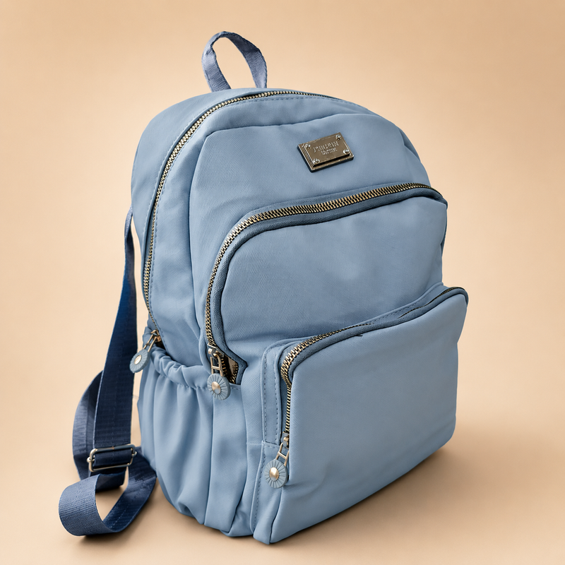 Teal Multi-Pocket Casual Backpack