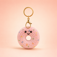Crochet Donut Keychain | Handmade Kawaii Bag Charm