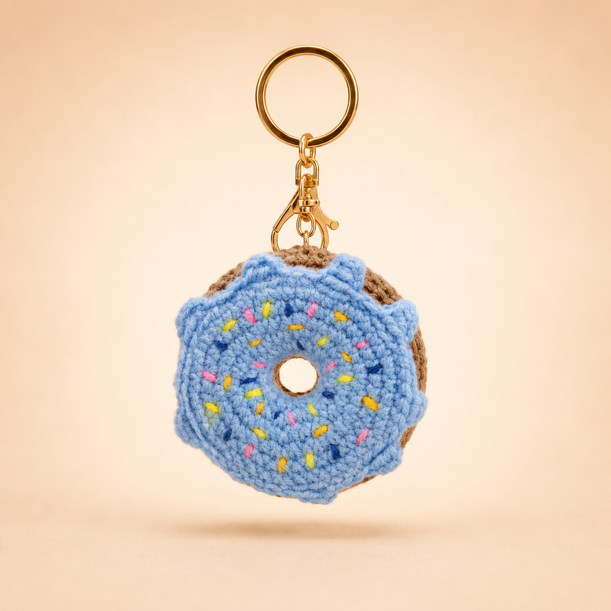 Crochet Donut Keychain | Handmade Kawaii Bag Charm