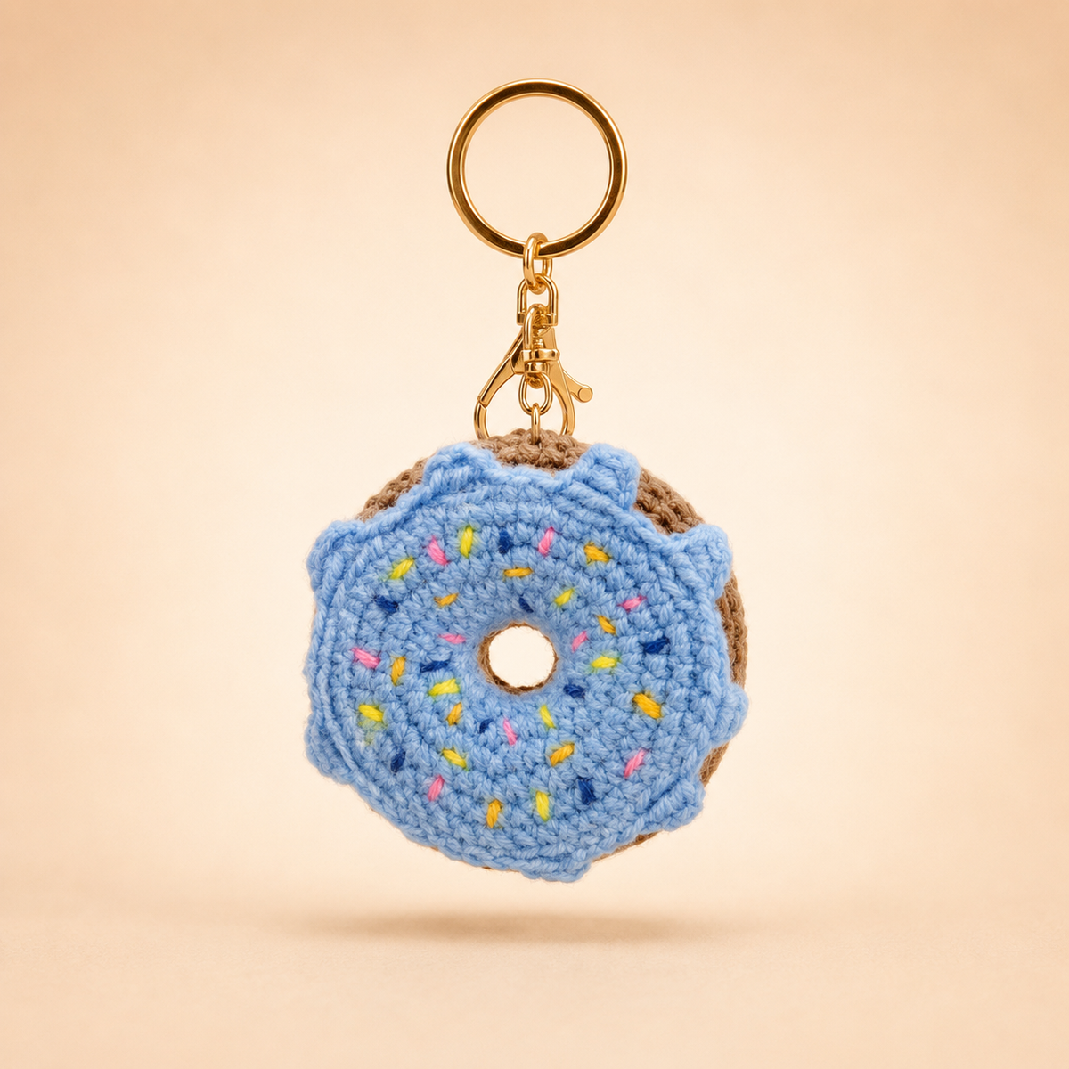 Crochet Donut Keychain | Handmade Kawaii Bag Charm