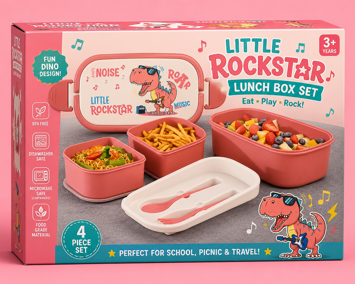 Double Decker Express Lunch Box with Spoon & Fork