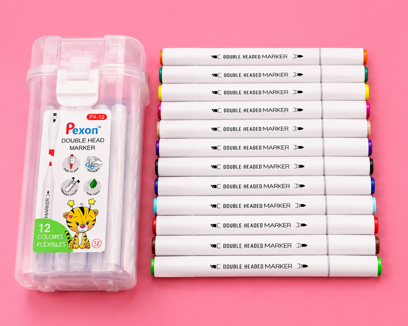 Double Sided Marker Pen Set – 12 PCS