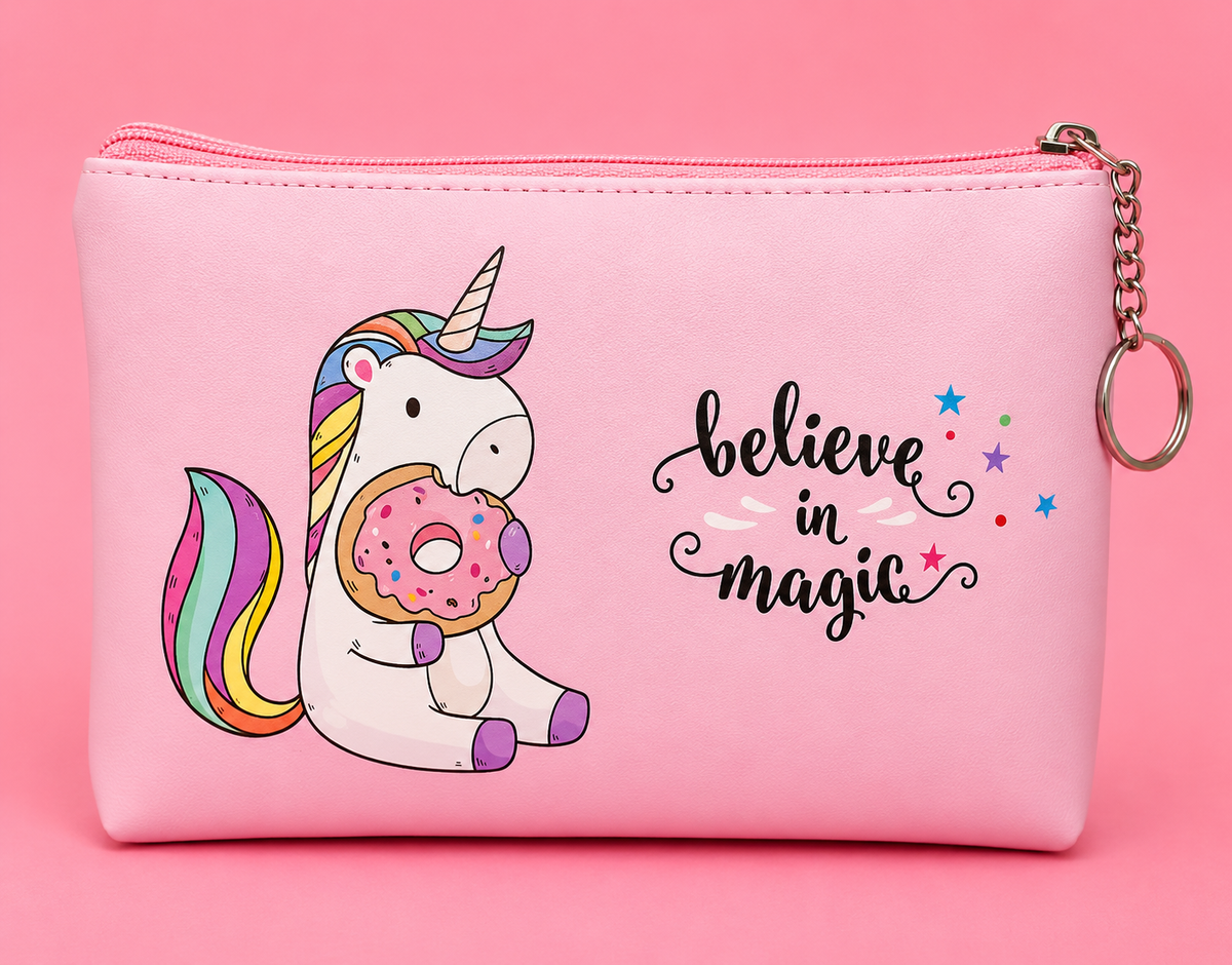 Big Character Printed Zipper Pouch