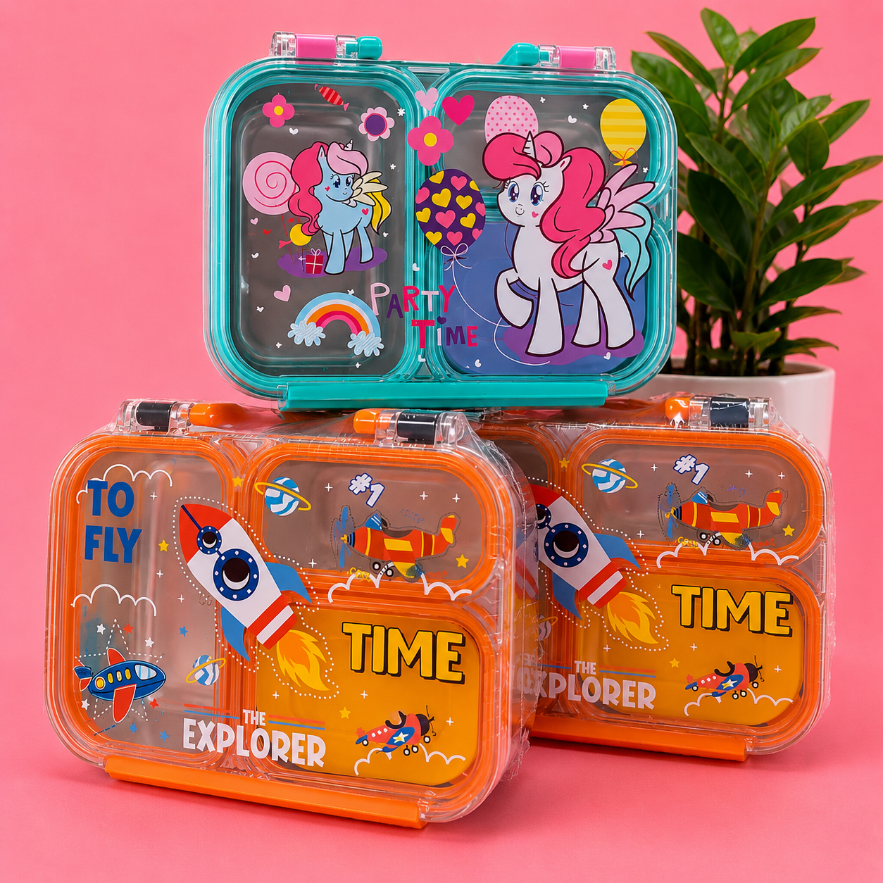 Kids Cartoon Compartment Lunch Box