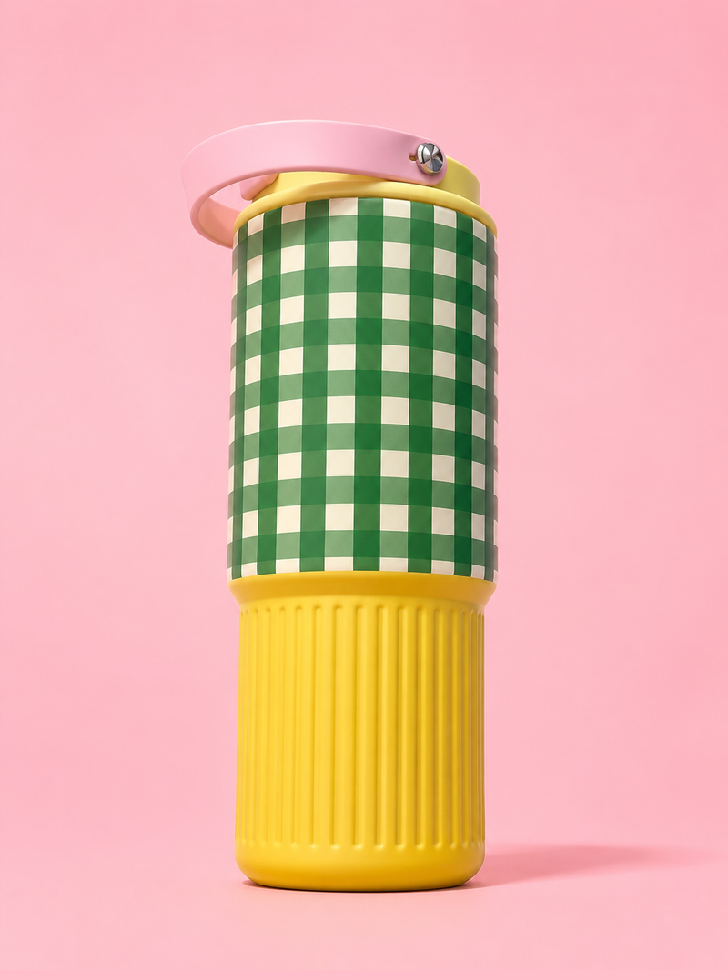 Pastel Checkered Tumbler Cup