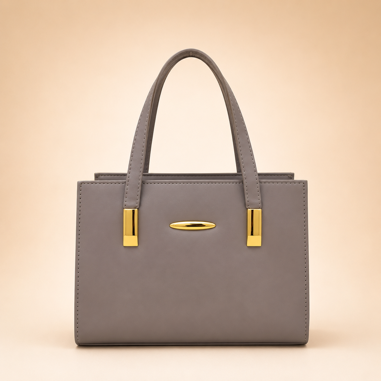 Elegant Black Structured Tote Handbag