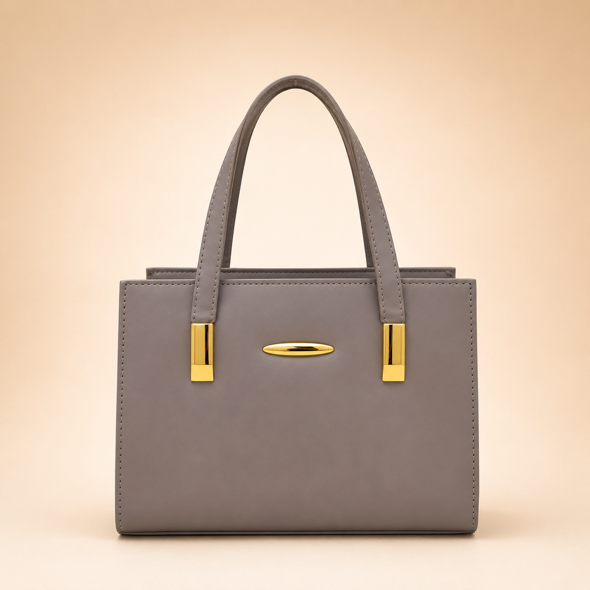 Elegant Black Structured Tote Handbag