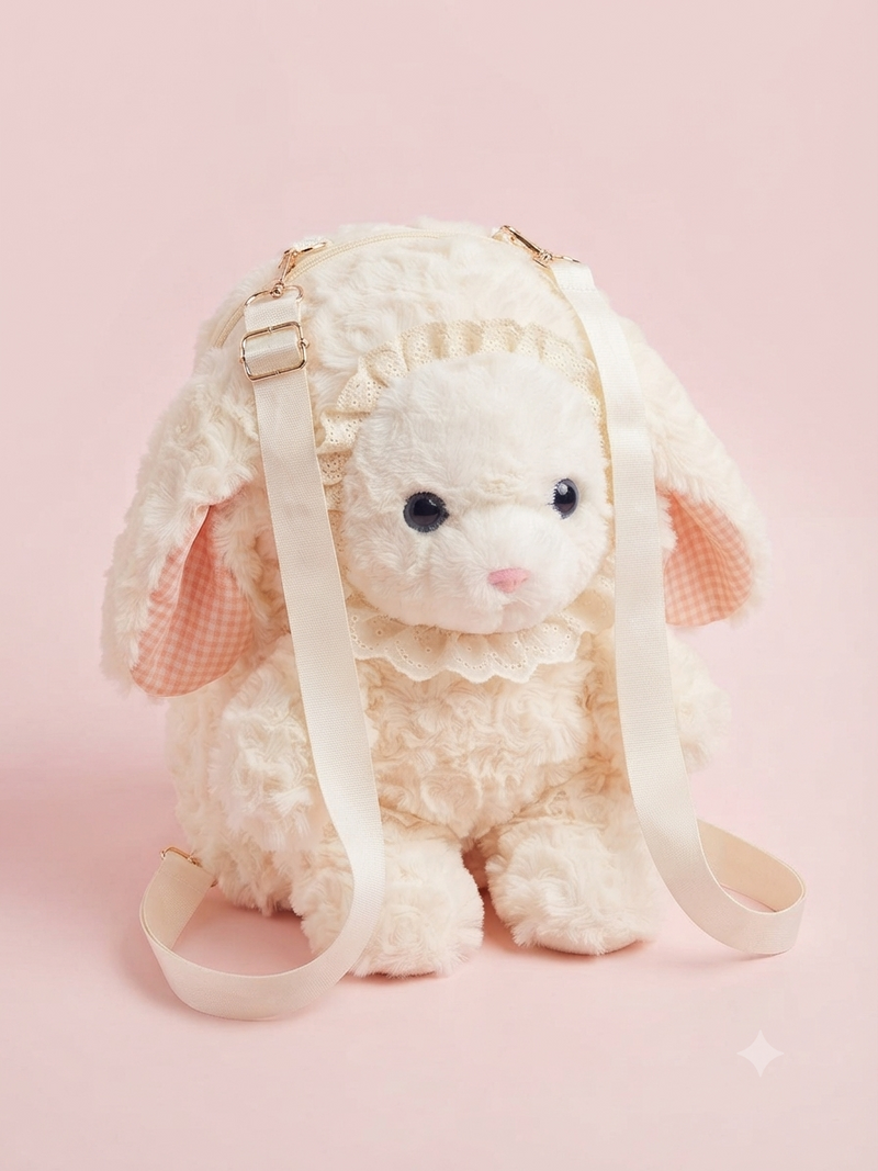Cute Sheep Plush Backpack for Kids – Soft Kawaii Lamb Bag