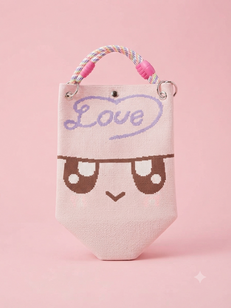 Cute Cat Embroidered Sling Bag – Korean Style Crossbody Bag