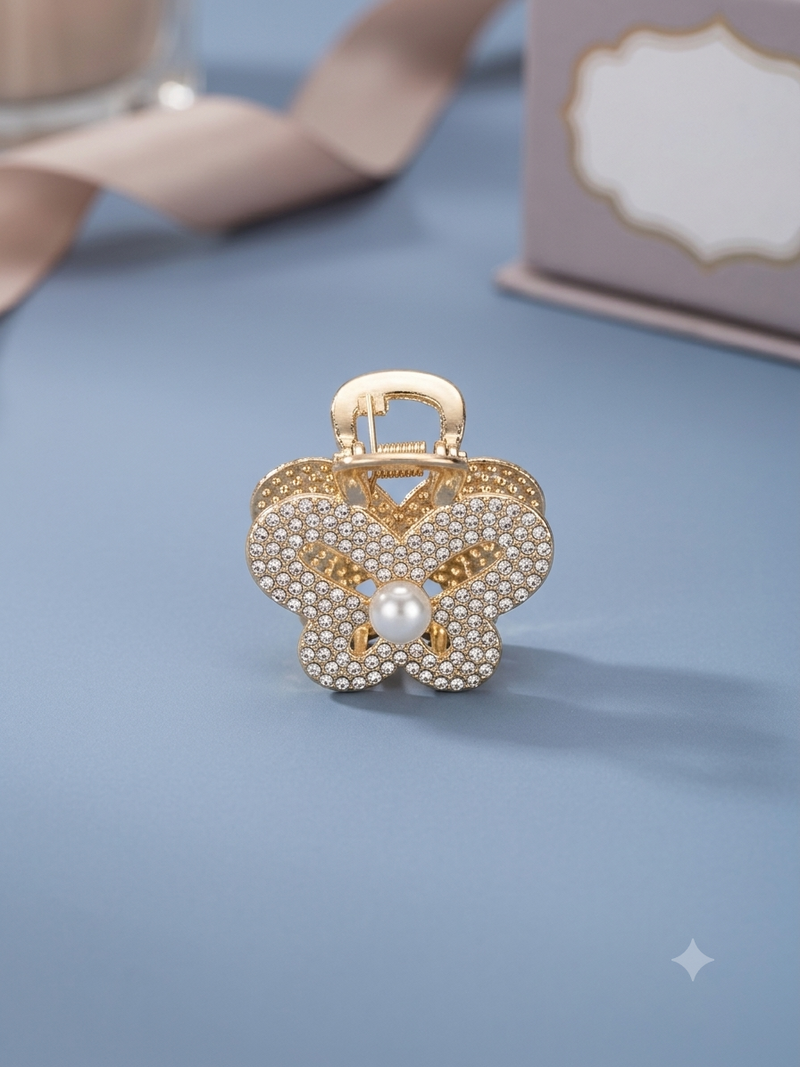 Elegant Gold Rhinestone Hair Claw Clip |
