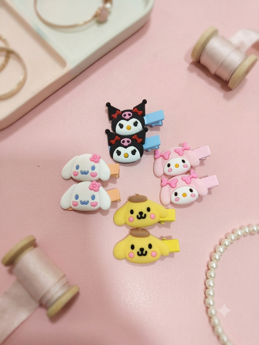 Cute Bunny Creaseless Hair Clips Set