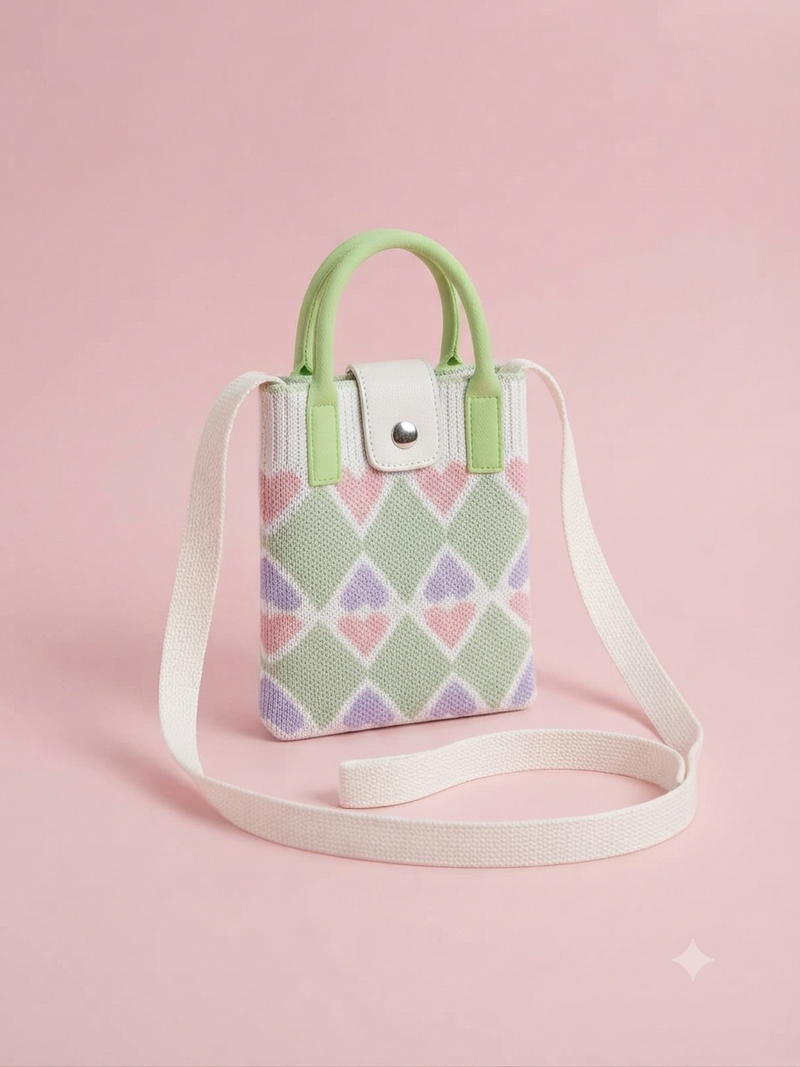 Cute Cat Embroidered Sling Bag – Korean Style Crossbody Bag