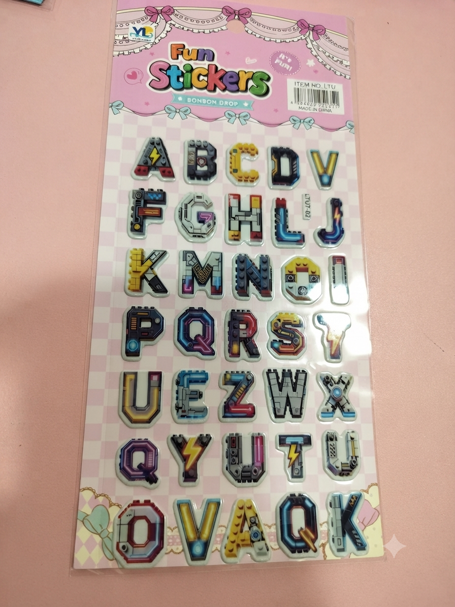 Fun Stickers - Bonbon Drop Alphabet Block Stickers | PUPAA