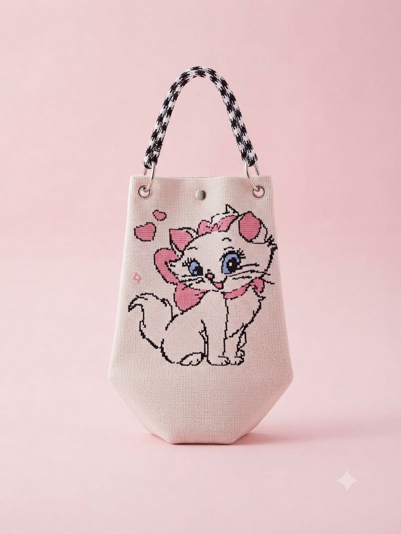 Cute Cat Embroidered Sling Bag – Korean Style Crossbody Bag