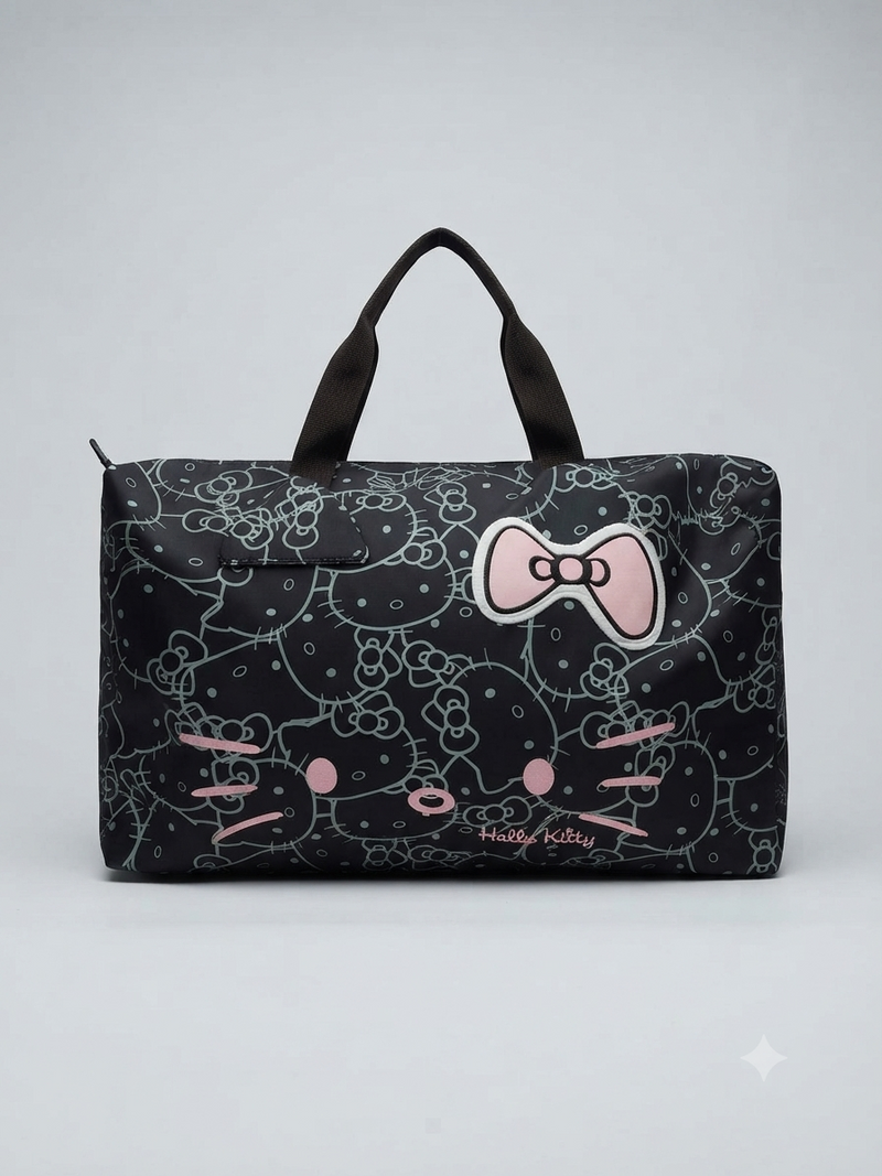 Hello Kitty Cute Travel & Carry Bag – White Bow Design