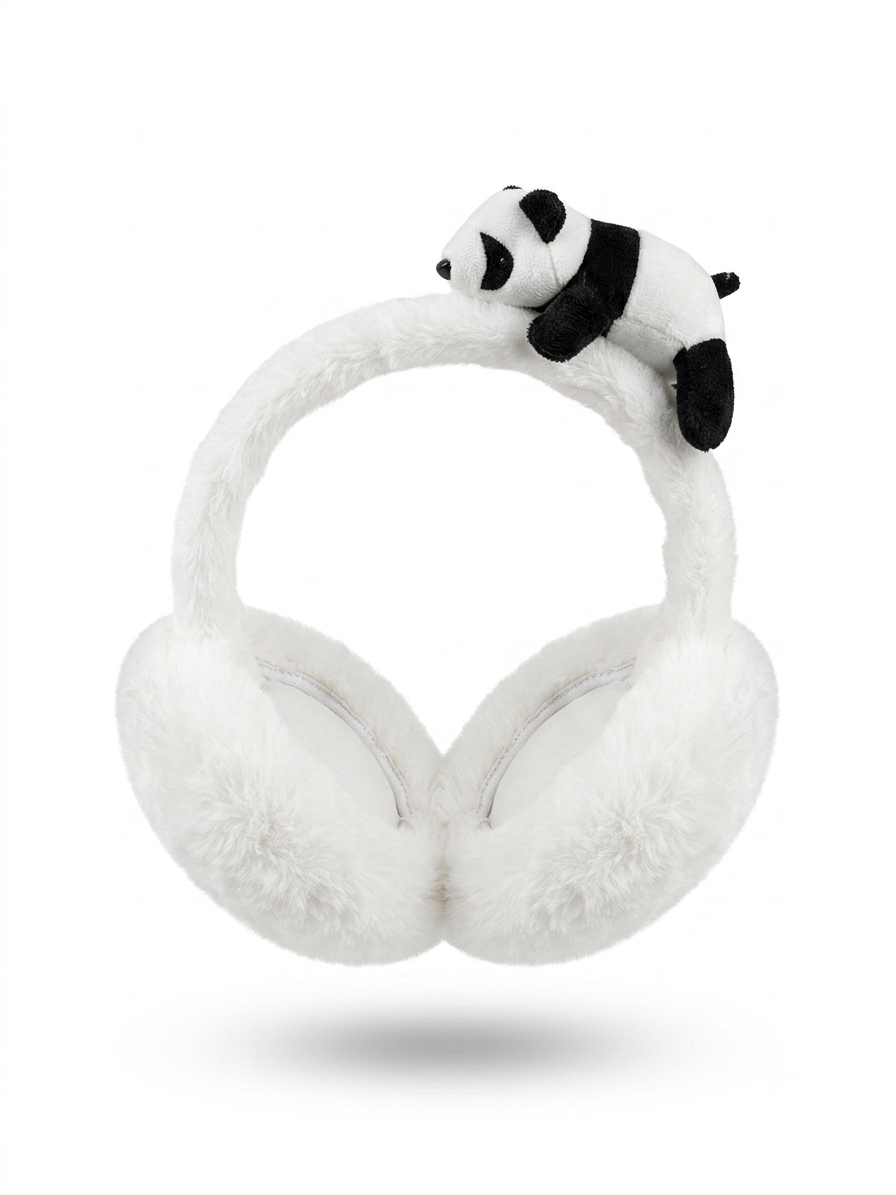 Cute Panda Plush Earmuffs for Kids