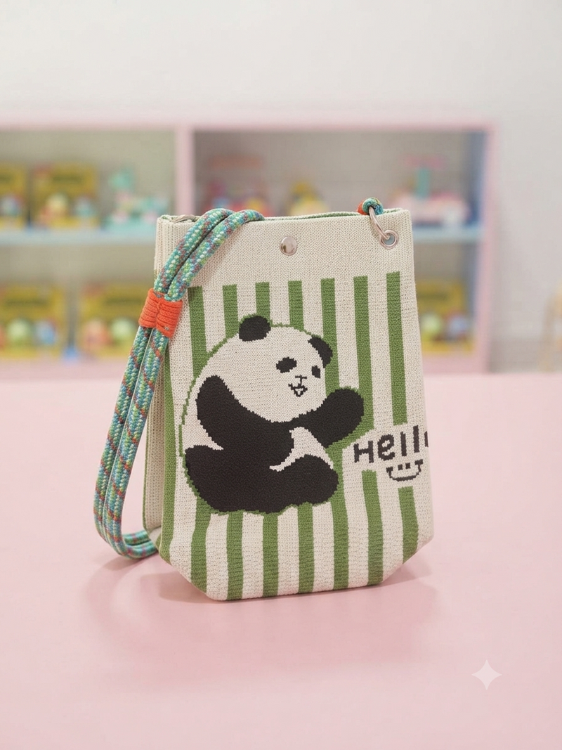 Cute Cat Embroidered Sling Bag – Korean Style Crossbody Bag