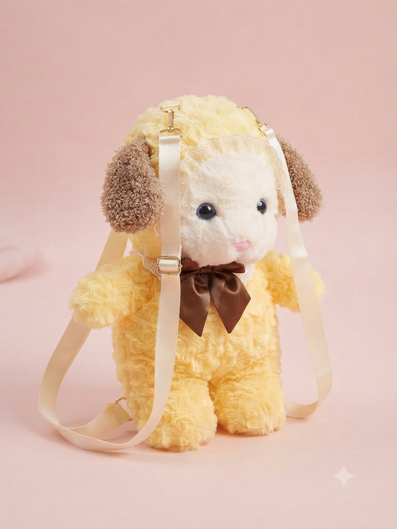Cute Sheep Plush Backpack for Kids – Soft Kawaii Lamb Bag