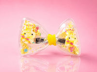 Cute Cartoon Bow Hair Clip for Girls – Transparent Glitter Hair Bow Clip