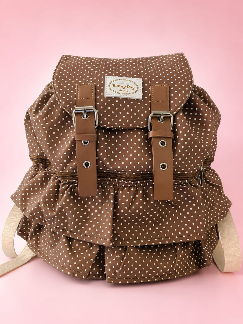 Bunny Day Polka Dot Ruffle Diaper Backpack