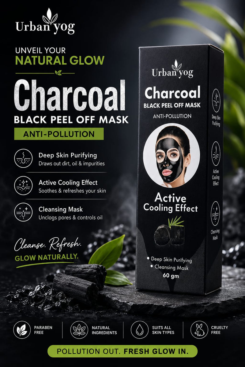 Urban Yog Charcoal Black Peel-Off Mask – Unveil Your Natural Glow