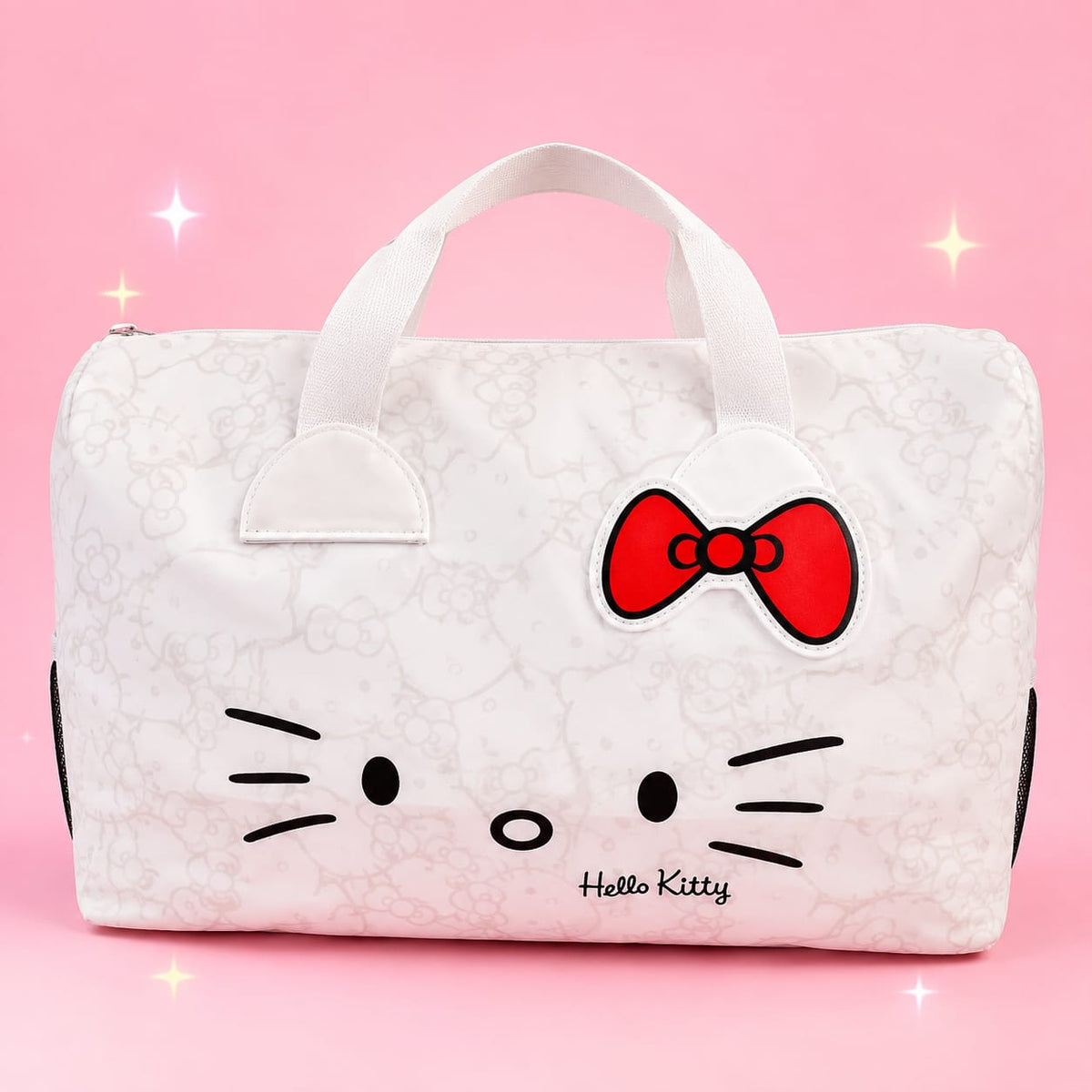 Hello Kitty Cute Travel & Carry Bag – White Bow Design