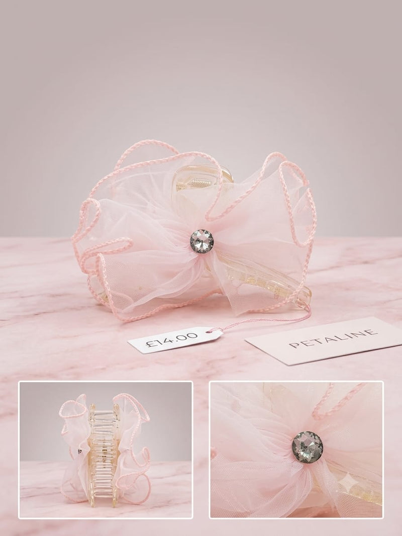 Elegant Black Mesh Flower Hair Claw Clip