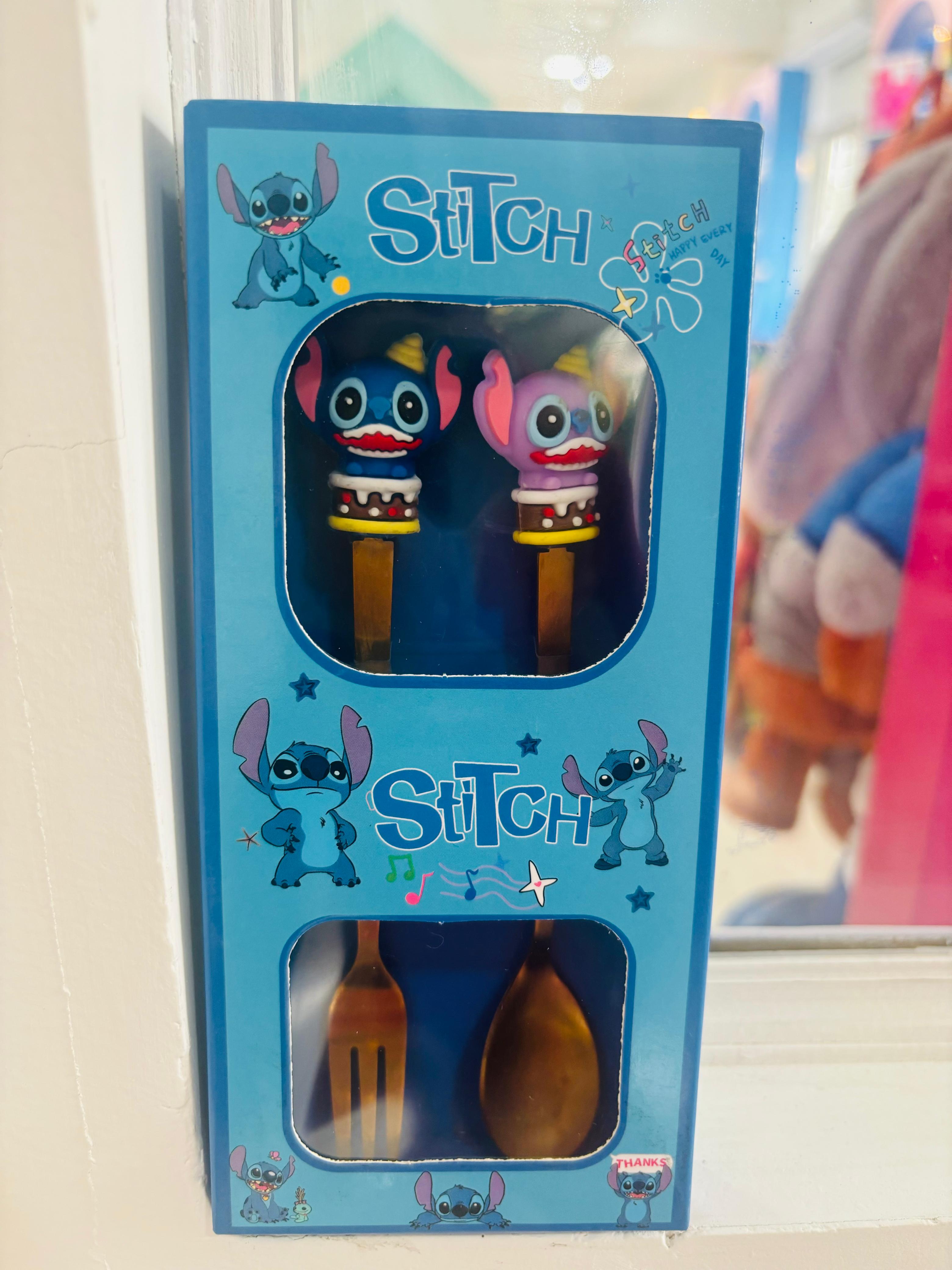 Disney Stitch 2-Piece Spoon & Fork Cutlery Gift Set | Character Kitchenware