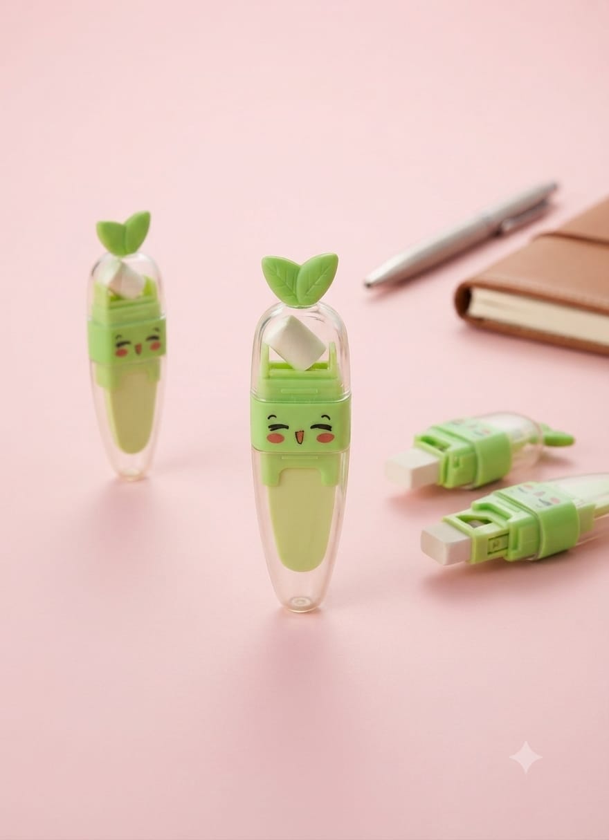 Cute Carrot-Shaped Portable Eraser