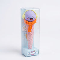 Cute Ice Cream Cone Eraser with Star Sunglasses & Scarf - Kawaii Stationery