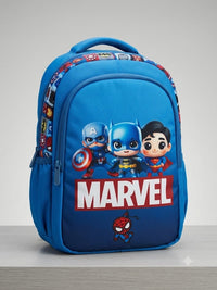 Chibi Superhero Team Kids School Backpack - Blue