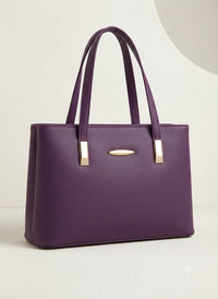 Aura Luxe Structured Tote Bag – Rich Purple